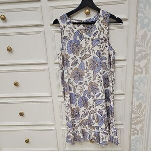 Tommy Hilfiger Cream Mini Dress with Perriwinkle and Taupe Floral Print